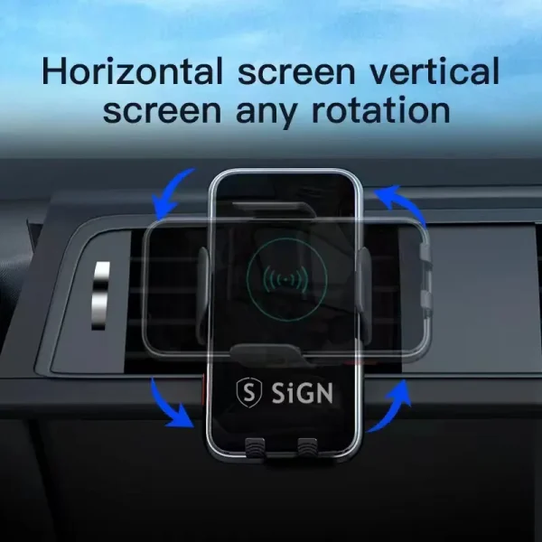 SiGN Mobilhållare för Bil med Trådlös Laddning, 15W - Svart - Bild 2