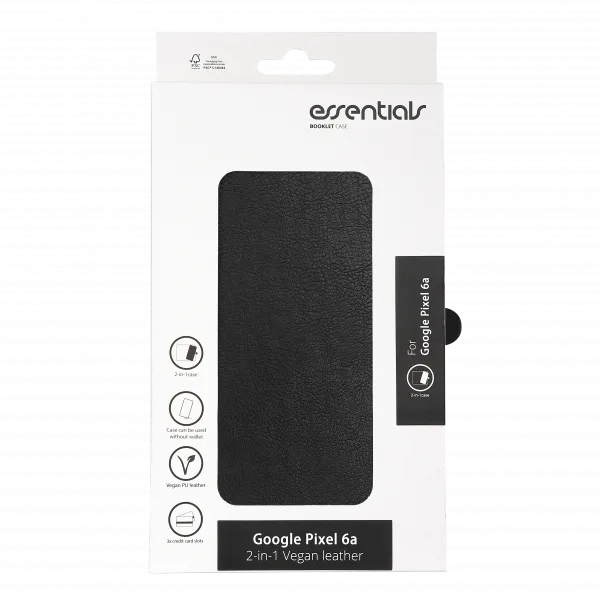 Google Pixel 6a PU wallet, detachable, 3 cards,blk - Bild 3