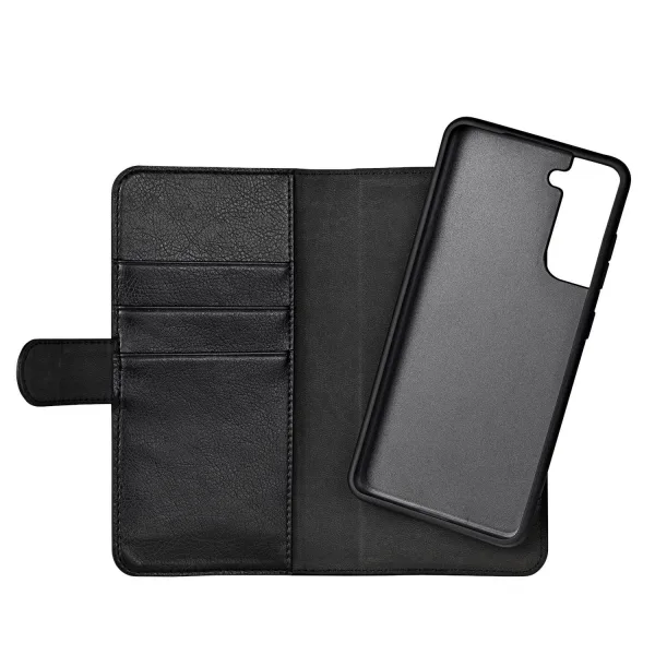 Samsung S21 FE PU wallet, detach., 3 cards, black - Bild 3