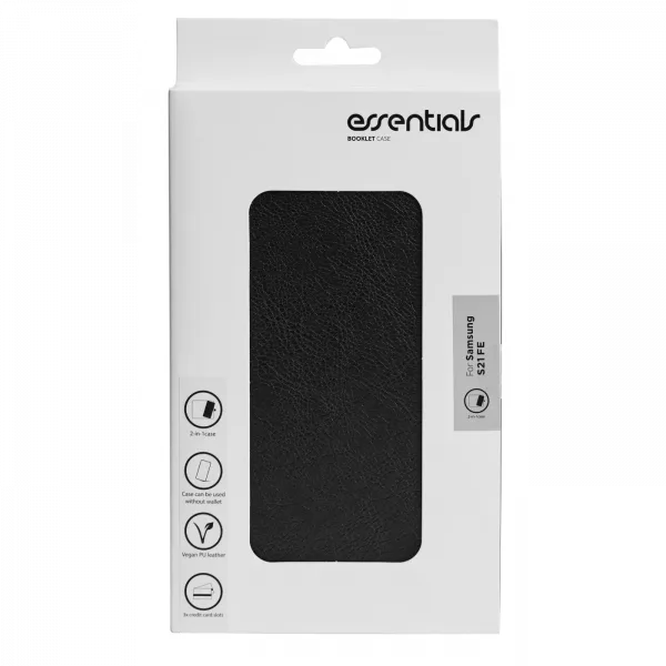 Essentials Samsung S21 FE PU wallet, detach, 3 cards, Black - Bild 5